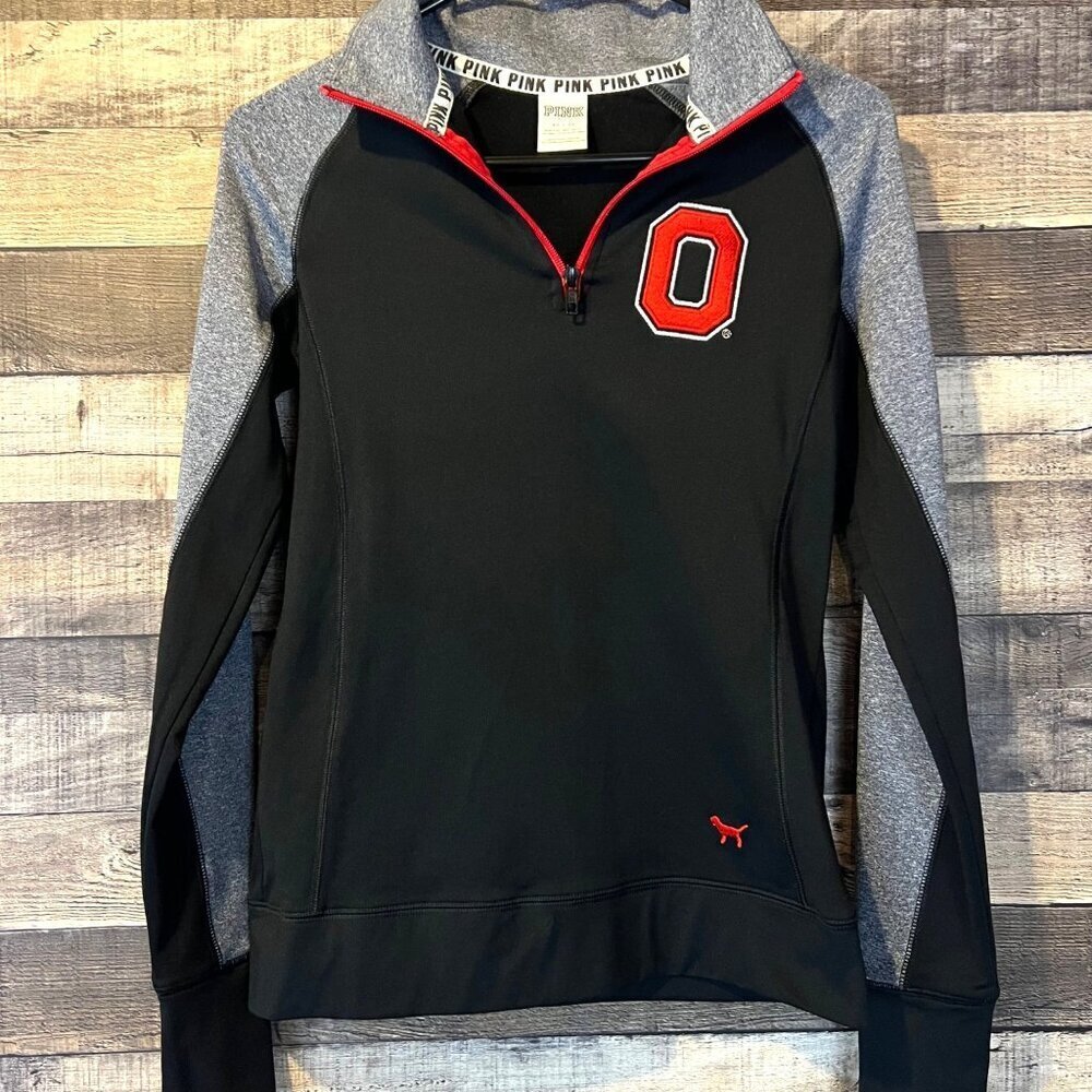 Victoria’s Secret PINK Ohio State‎ University Quarter Zip Pullover XS OSU